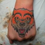 Tattoo by James Jameserson, fox on hand
