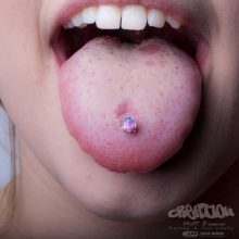 tongue piercing by Matt Bressmer