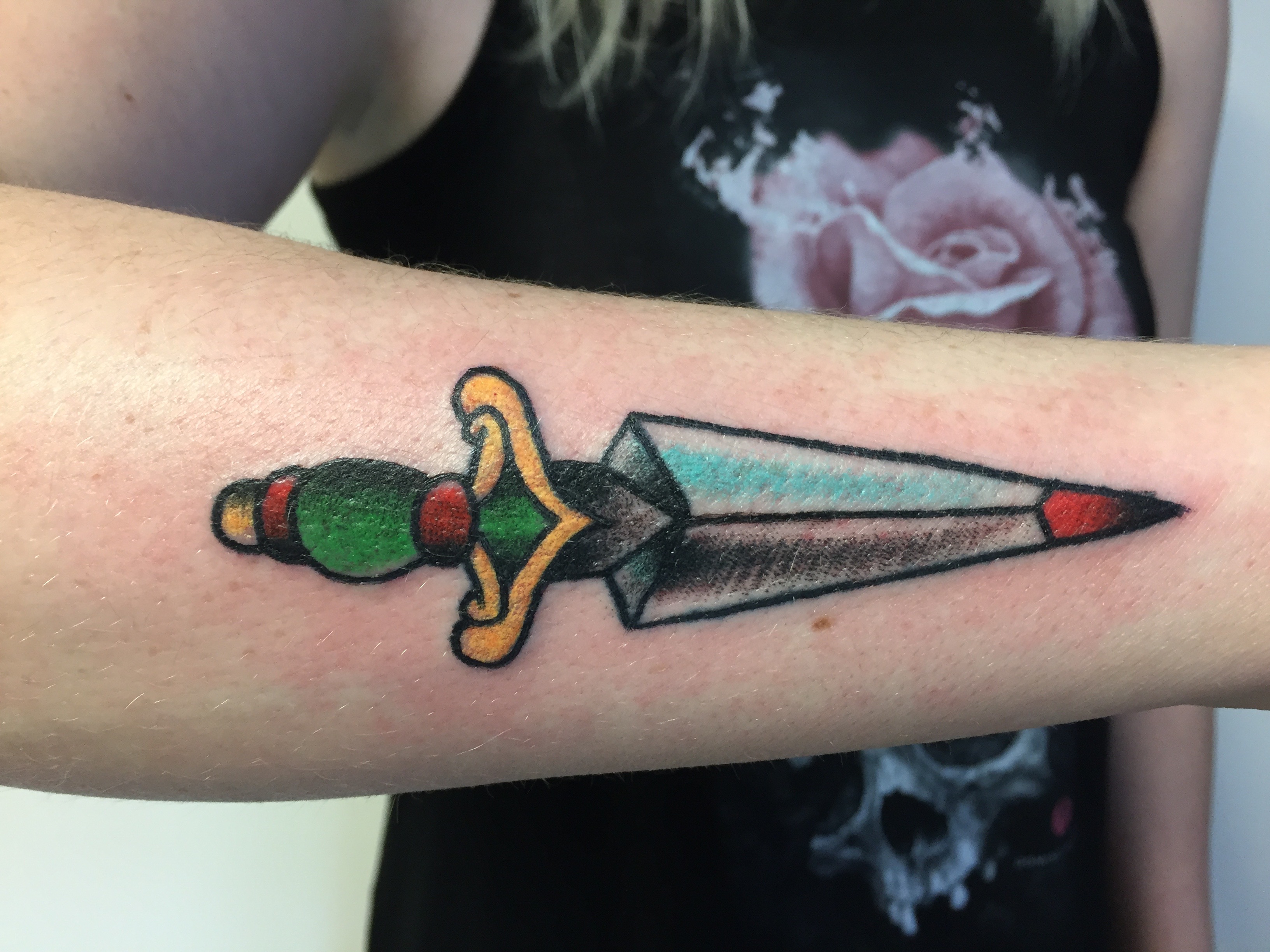 Teemu dagger tattoo