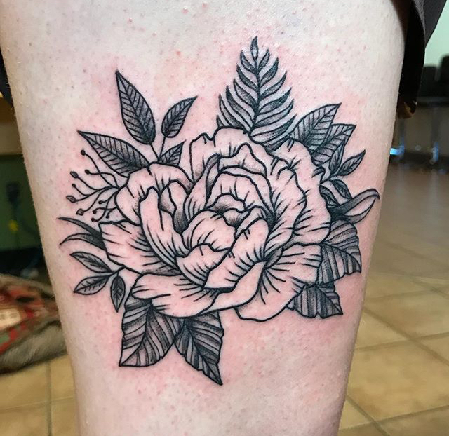 Teemu Peony Flower Tattoo
