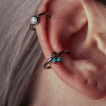Conch and helix piercing by Matt
